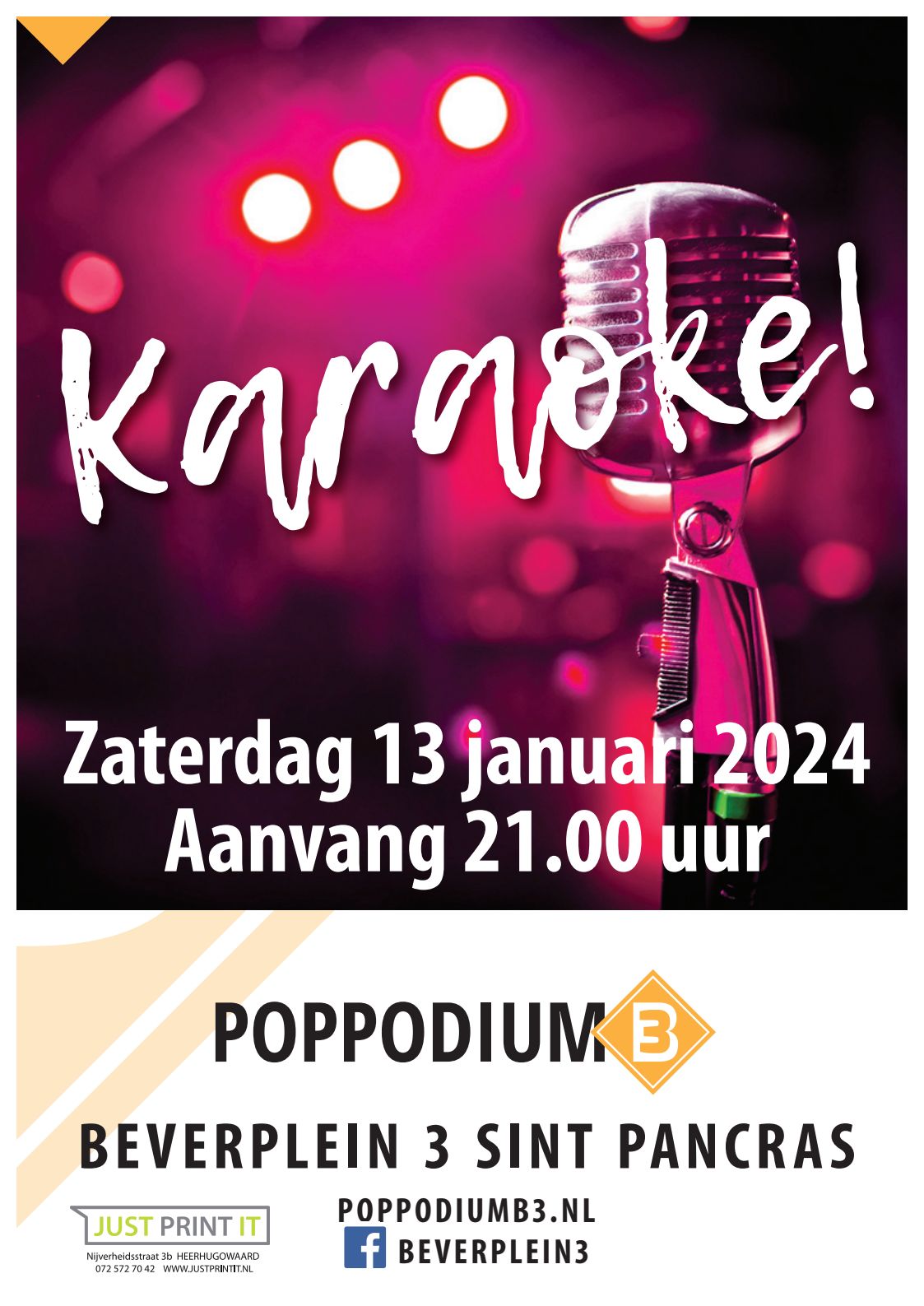Poppodium B3 Karaoke 13 januari 2024